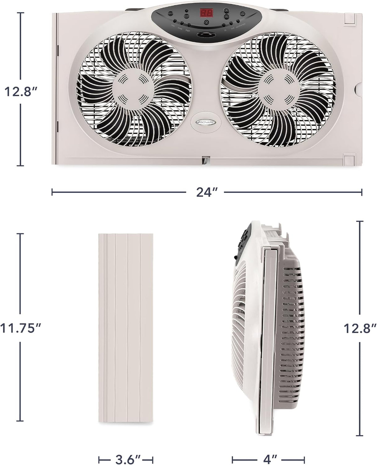 Bionaire Ventilador de Ventana con Aspas de Flujo de Aire Reversibl...