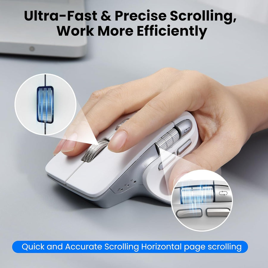 CITLLA Ratón Bluetooth inalámbrico, ergonómico recargable silencios...