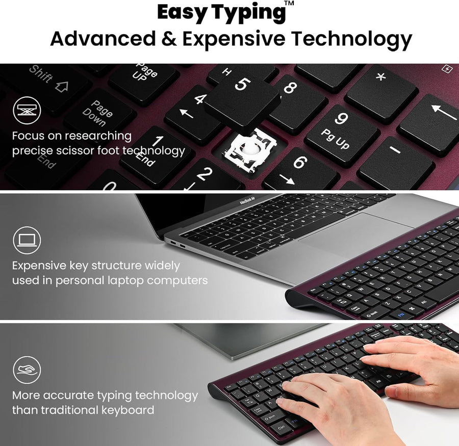 cimetech EasyTyping KF10 - Combo de teclado y mouse inalámbricos, [...