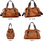 Bolso de mensajero de cuero genuino para hombre, bolso cruzado con asa superior, bolsa para laptop, maletín de negocios de viaje vintage