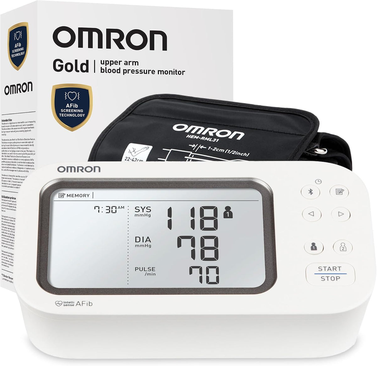 OMRON Gold Monitor de presión arterial y brazalete de presión arterial