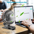 BESKAR Ventilador USB con clip, ventilador de escritorio pequeño po...