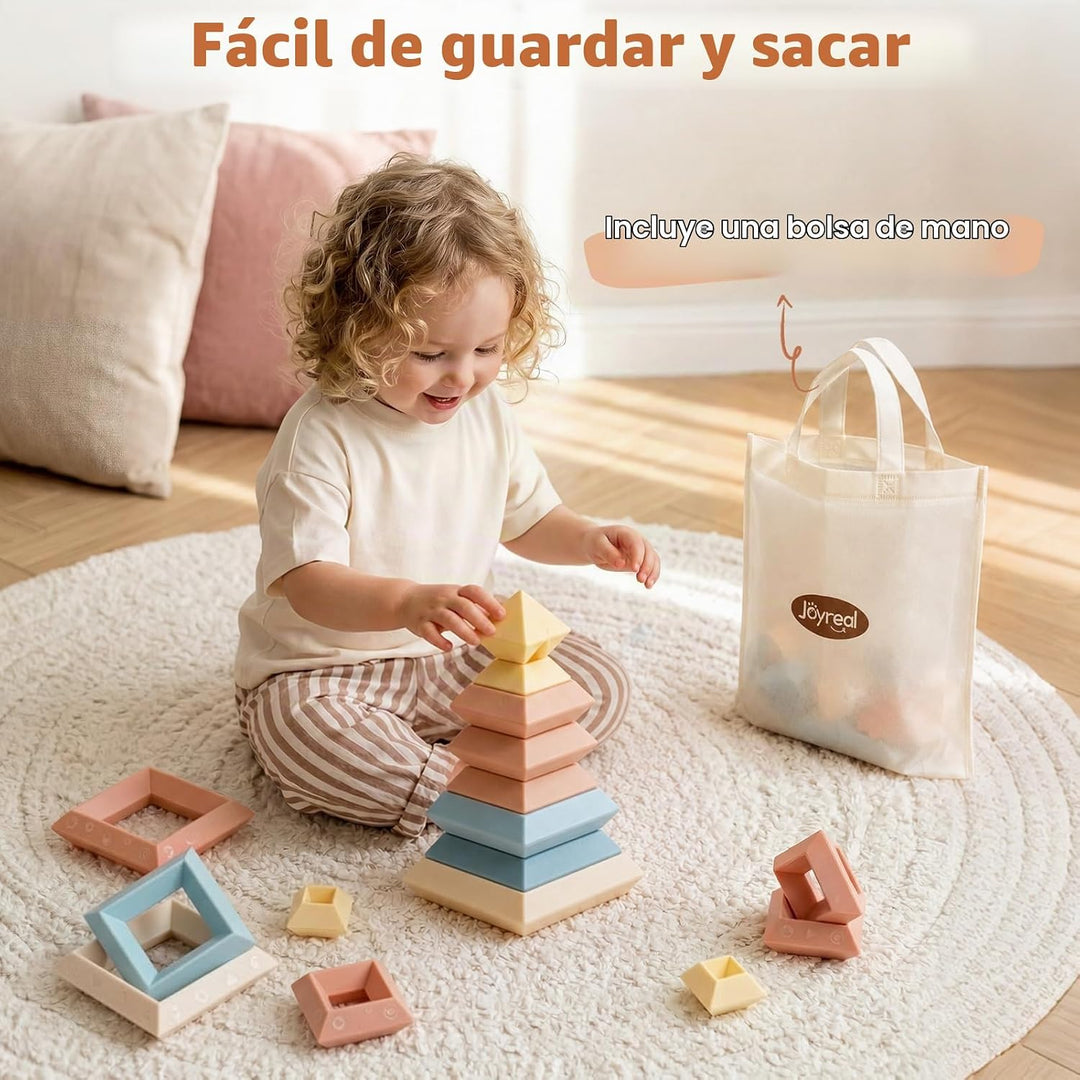 Joyreal Montessori - Bloques apilables para niños pequeños de 1 a 3...
