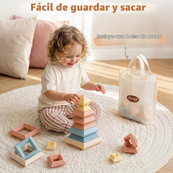Joyreal Montessori - Bloques apilables para niños pequeños de 1 a 3...