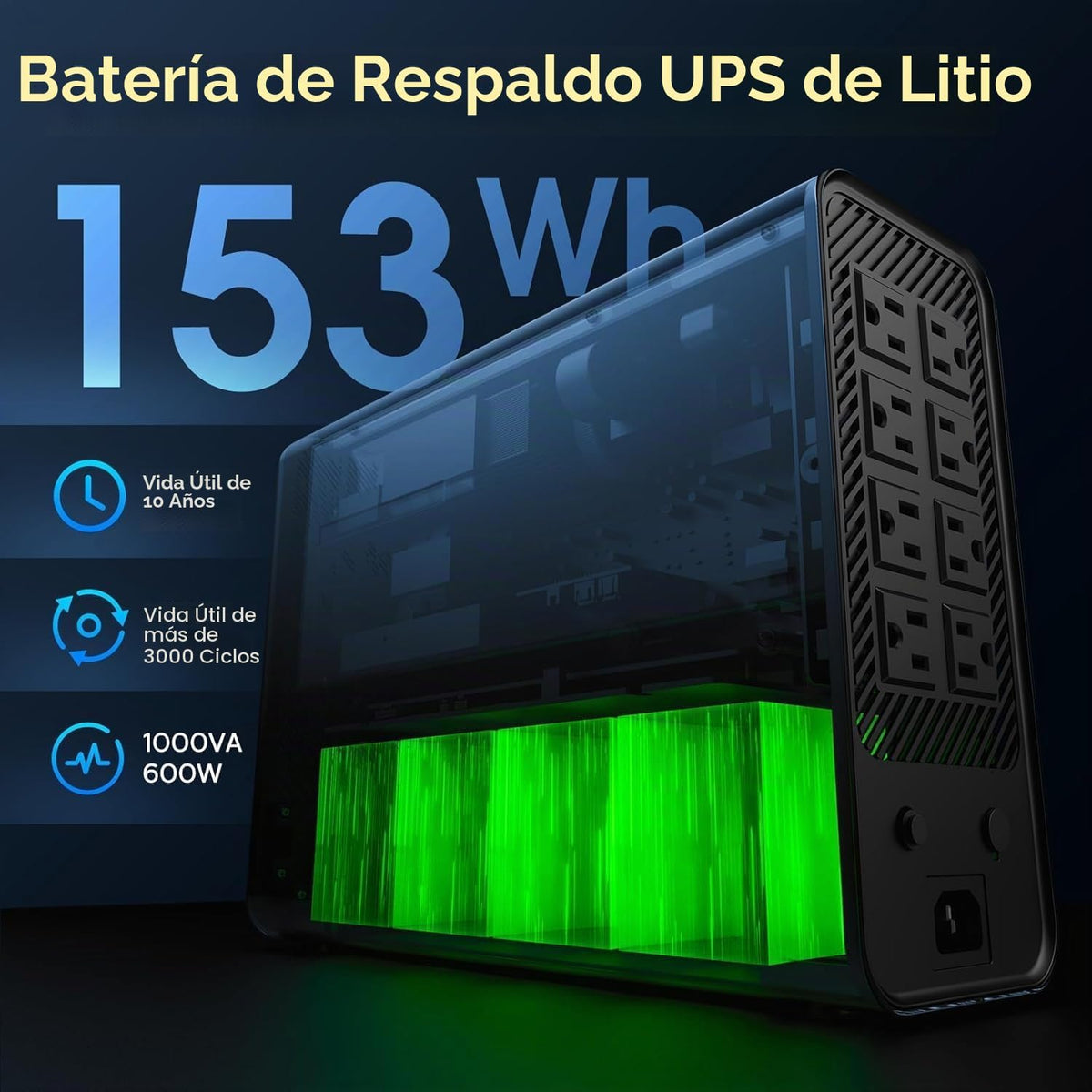 GOLDENMATE Batería de reserva y protector de sobretensiones de batería de