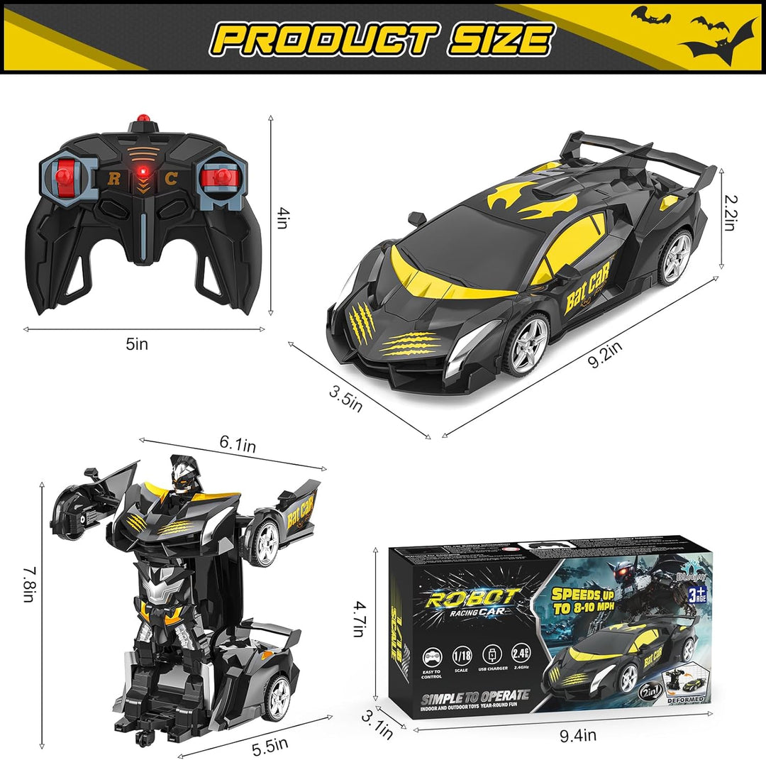 BLUEJAY Transform Rc Cars para niños 4-7 8-12, 2.4Ghz Auto de contr...