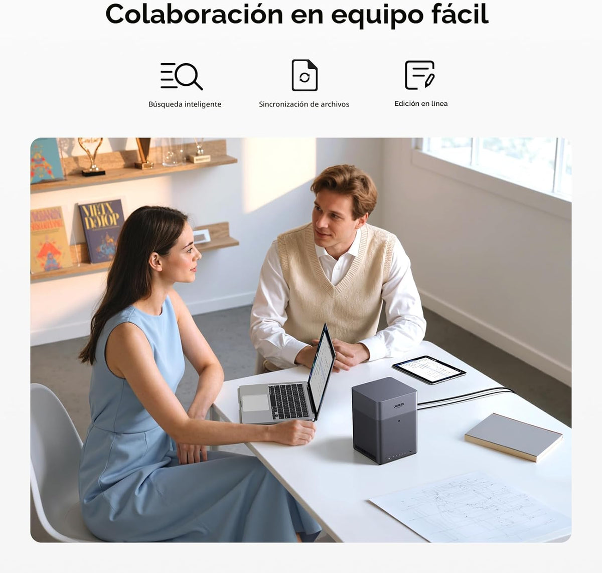 UGREEN NAS DH4300 Plus NASync de escritorio de 4 bahías, capacidad...