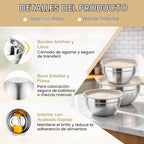 TeamFar - Cuencos para mezclar, cuencos de acero inoxidable y tapas herméticas