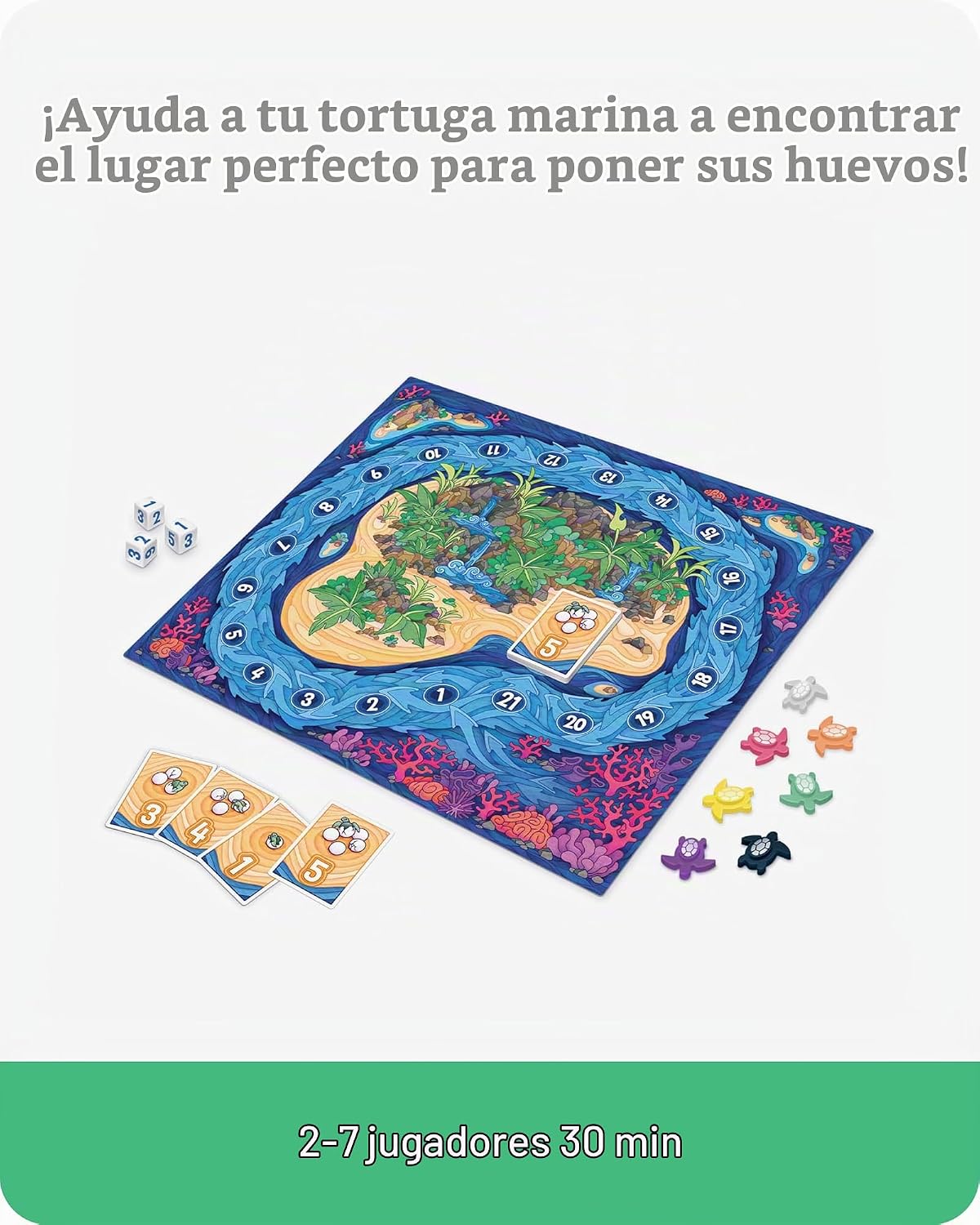 SimplyFun Shore Seekers - Un juego de mesa divertido e interactivo de matemáticas para niños - Practica habilidades de suma y multiplicación - Juego de matemáticas para niños, 2 a 7 jugadores, edades