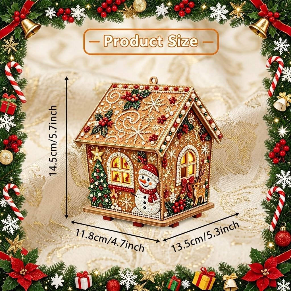 DIY Pearl Art - Colección de Navidad, kit de perlas de cabina de madera 3D