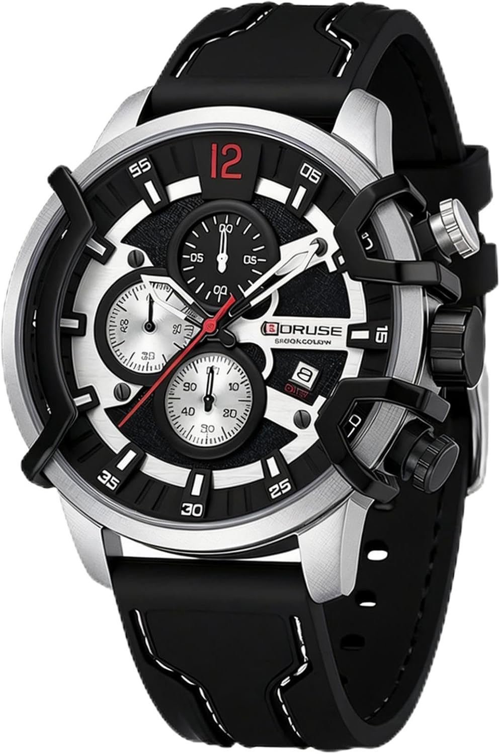 Relojes deportivos para hombre cronógrafo militar con correa de silicona