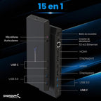 SABRENT Estación de acoplamiento universal USB-C Dual 4K, USB-C PD (DS-WSPD