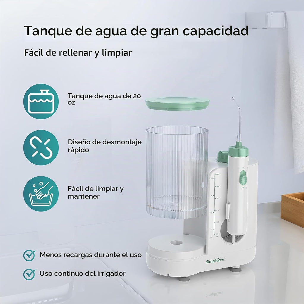 Irrigador dental profesional para encimera, 21-160 PSI, tanque