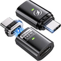 Adaptador Magnético USB C de 240W, 2 Unidades de Adaptador Recto de 24 Pines con Tapón de Polvo