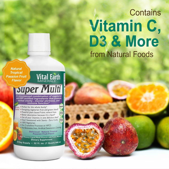 Vital Earth Minerals Super Multi - Multivitaminas líquidas para muj...
