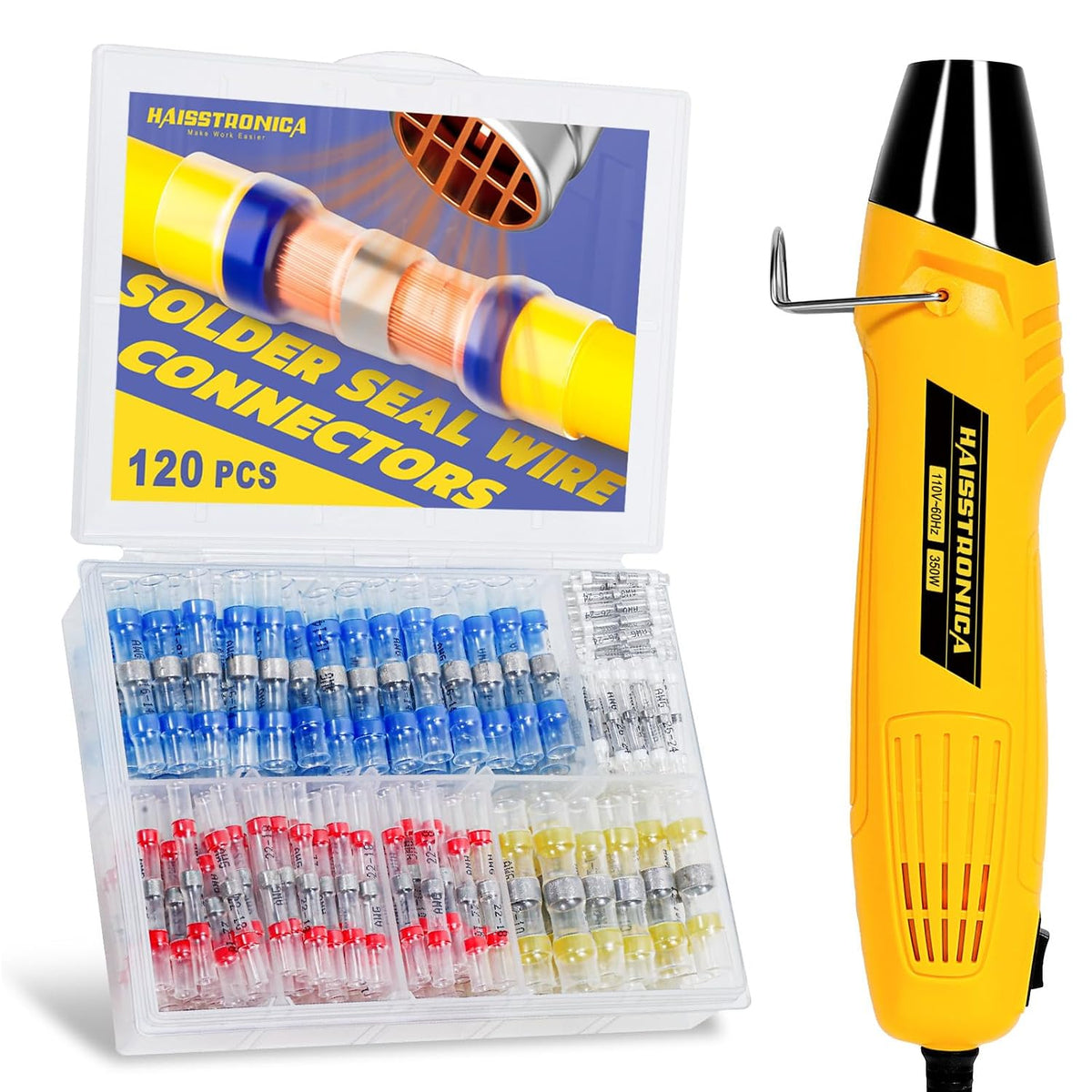 haisstronica Kit de conector de sello de soldadura de 120 piezas
