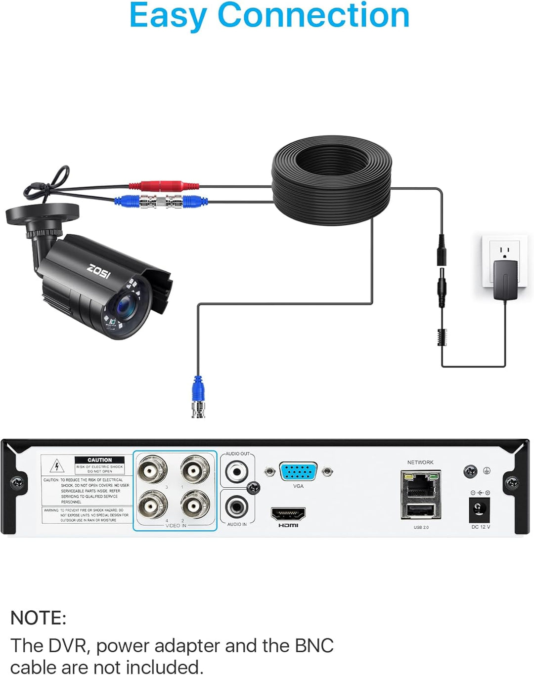 ZOSI Sistema de cámara de seguridad CCTV 1080P HD TVI para el hogar...