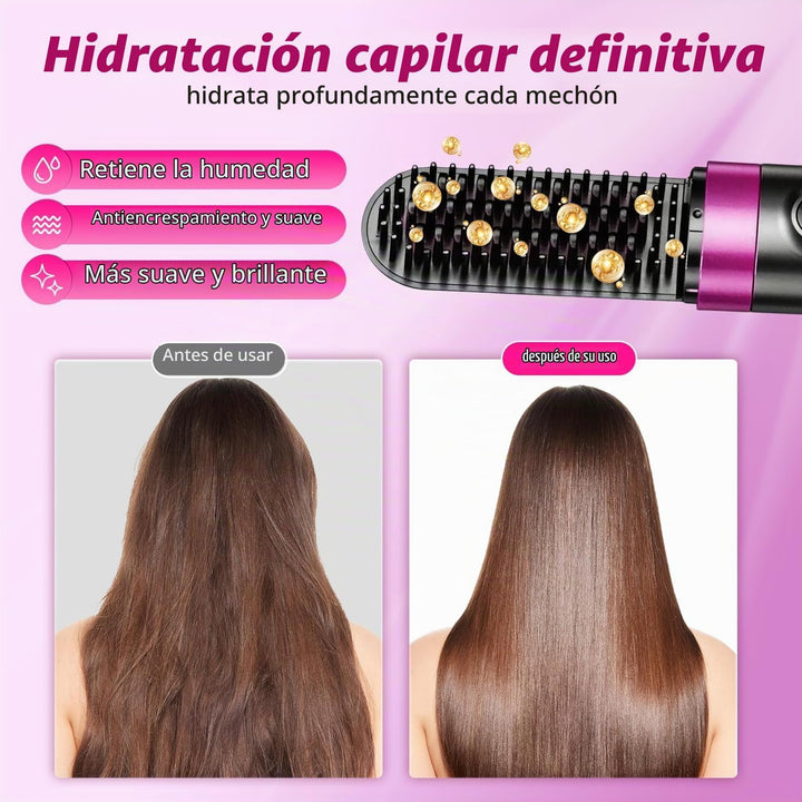 Go Brush Pro, cepillo alisador de pelo inalámbrico, 984.3 ft iónico...