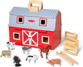 melissa & doug Fold and Go de madera granero, Versión estándar, Multi Color