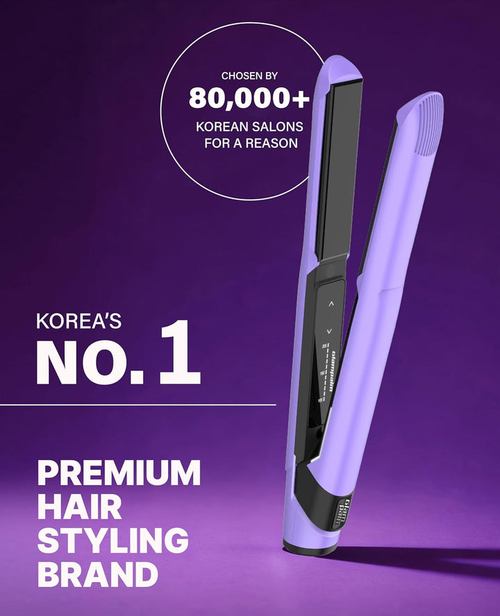 GLAMPALM Plancha de pelo 1" de cerámica plana infundida con Vit...