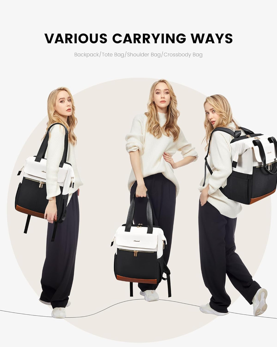 LOVEVOOK Mochila para computadora portátil para mujer, bolsa de tra...