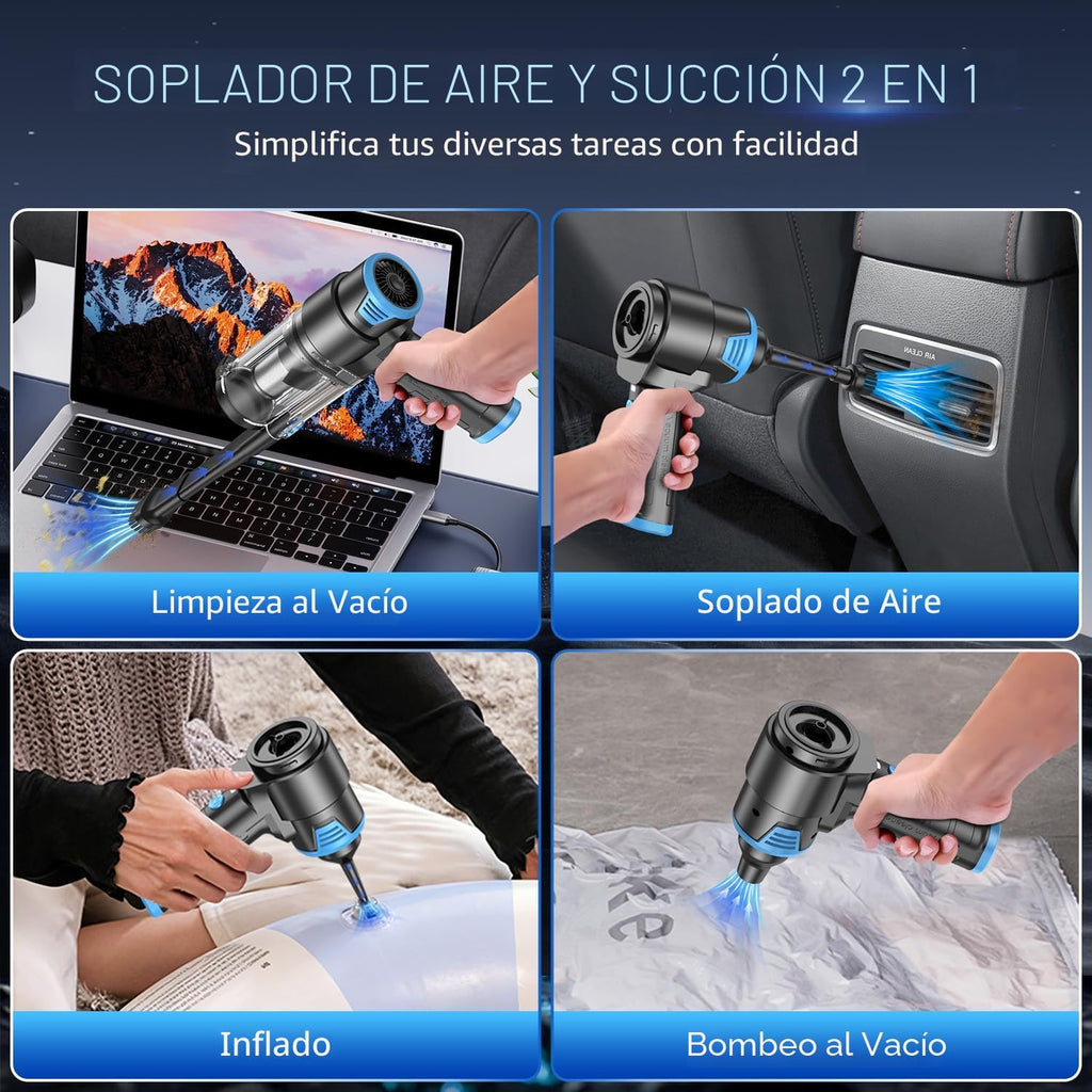KMM Aspiradora de mano para coche, plumero de aire de 16000 PA y aspiradora