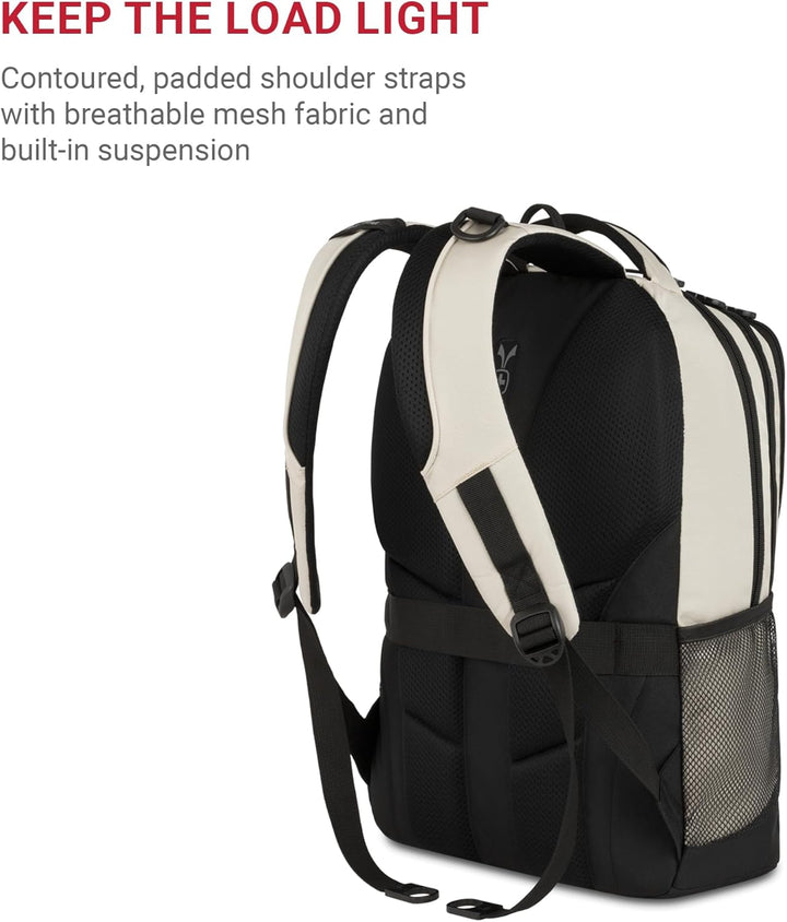 SwissGear - Mochila para laptop Cecil 5505, Crema\/Negro