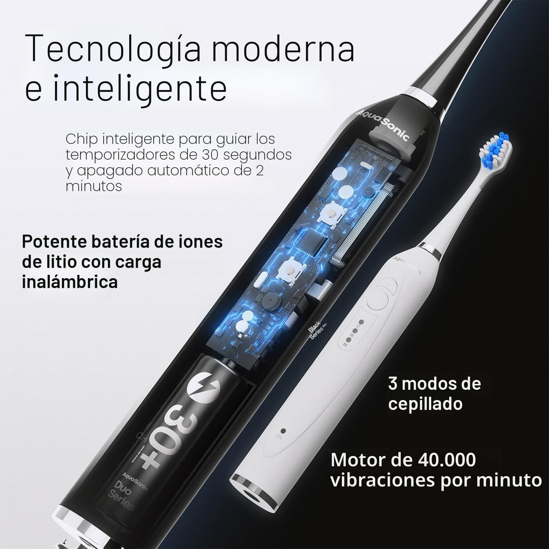 Aquasonic Duo - Cepillos de dientes eléctricos de carga inalámbrica...
