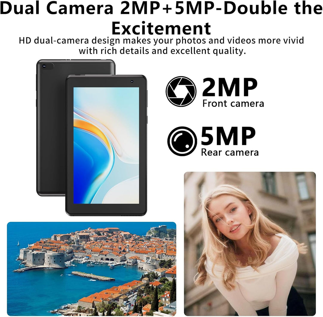 IWEGGO Tablet Android 15 con funda, 7 pulgadas 8 GB RAM+32 GB ROM\/...