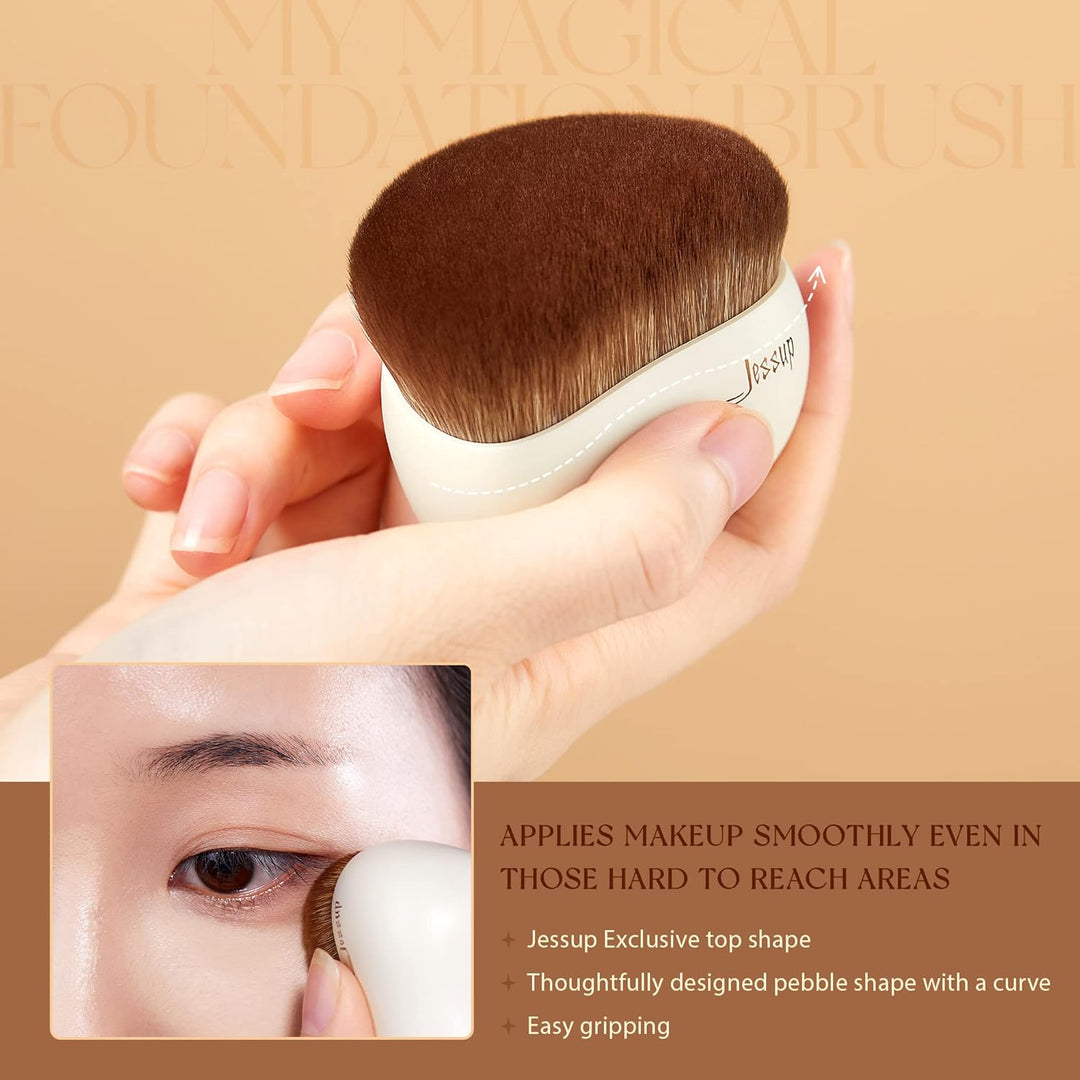 Jessup Brocha de maquillaje, Brocha para base Brocha Kabuki de punt...