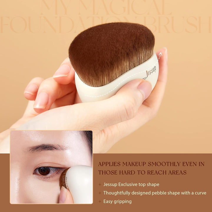 Jessup Brocha de maquillaje, Brocha para base Brocha Kabuki de punt...