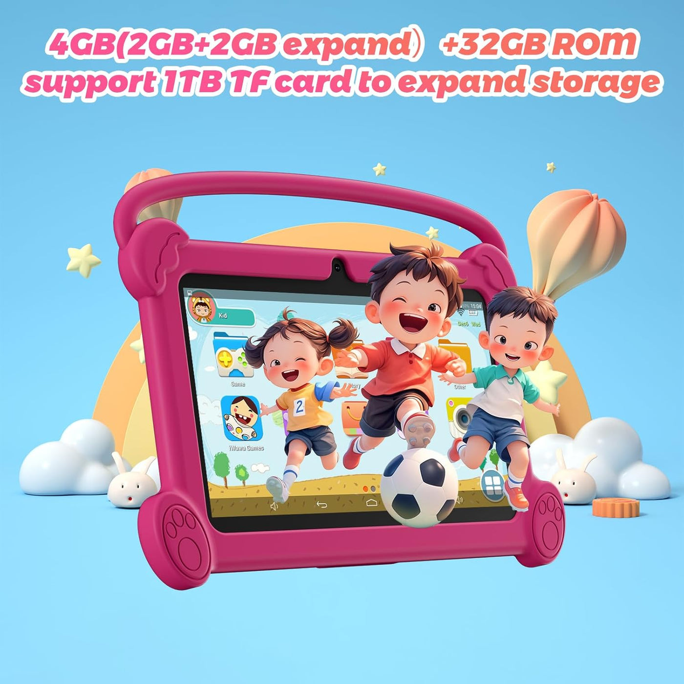 DIGITHINK Tableta para niños de 7 pulgadas 3-9 con funda protectora...