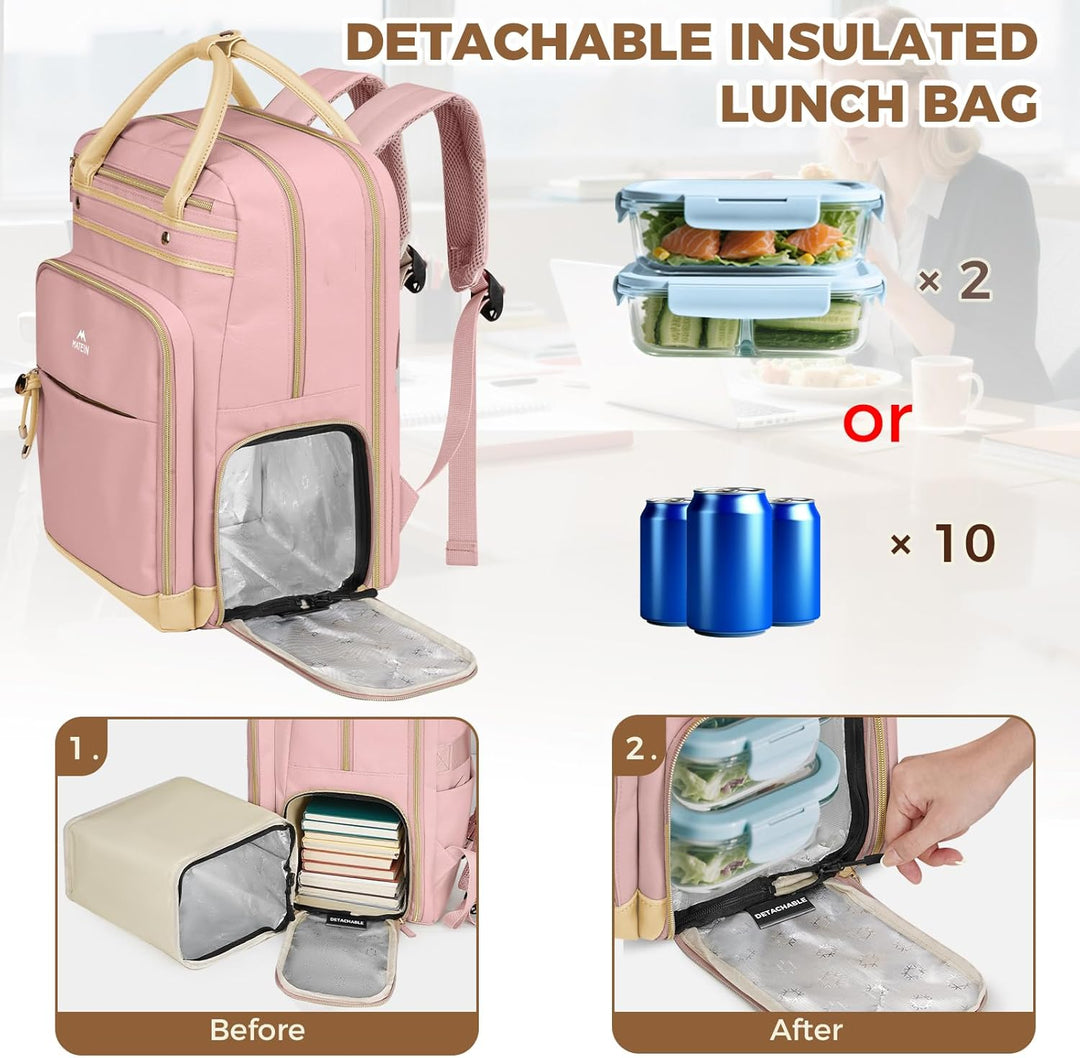 Matein - Mochila de almuerzo para mujer, mochila para maestra con c...