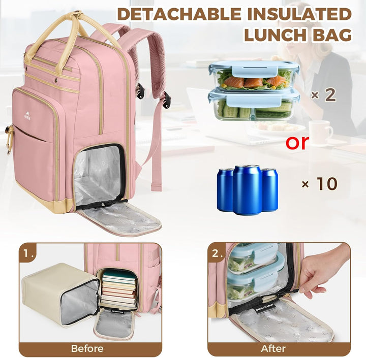 Matein - Mochila de almuerzo para mujer, mochila para maestra con c...