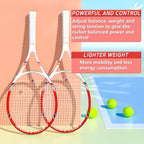 Raqueta de tenis profesional para adultos, 2 jugadores de 27 pulgadas, raqueta de tenis de velocidad aceptable para principiantes y profesionales con 3 pelotas de tenis, 2 amortiguadores de vibración,
