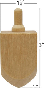 The Dreidel Company Paquete de 24 Dreidel de madera de Hanukkah, diseña tu propio Dreidel de Janucá de 3 pulgadas, sin terminar y natural