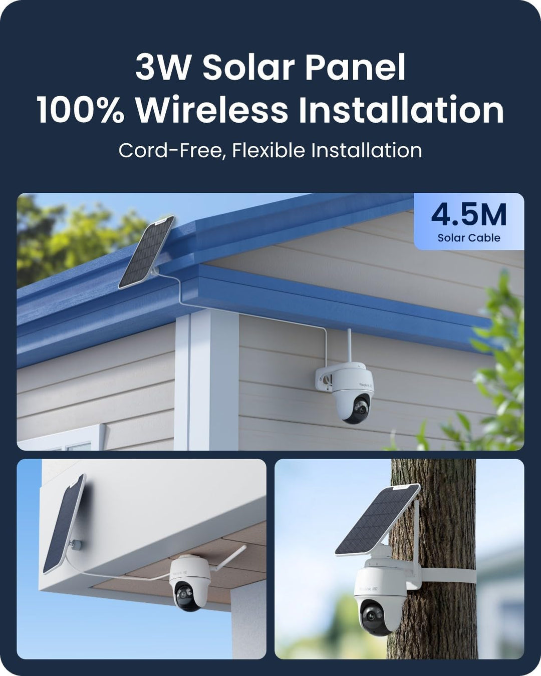 REOLINK Cámaras de seguridad solares 4K, sistema inalámbrico para e...