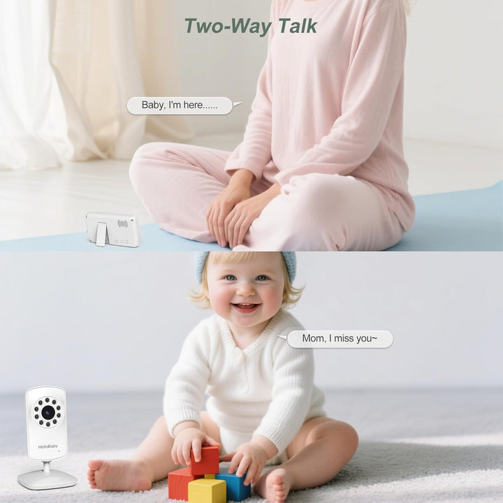 HelloBaby Monitor con 2 cámaras, pantalla de viaje portátil de 2.4...