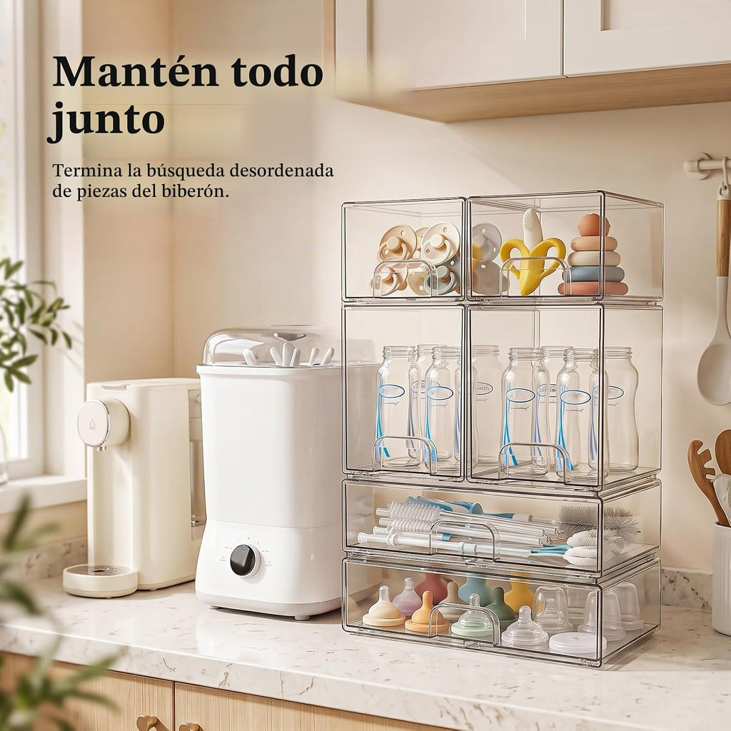 Cajones de almacenamiento apilables transparentes: cubos