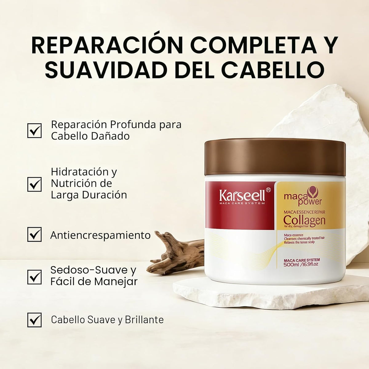 Karseell Tratamiento capilar con colágeno, reparación profunda, aco...