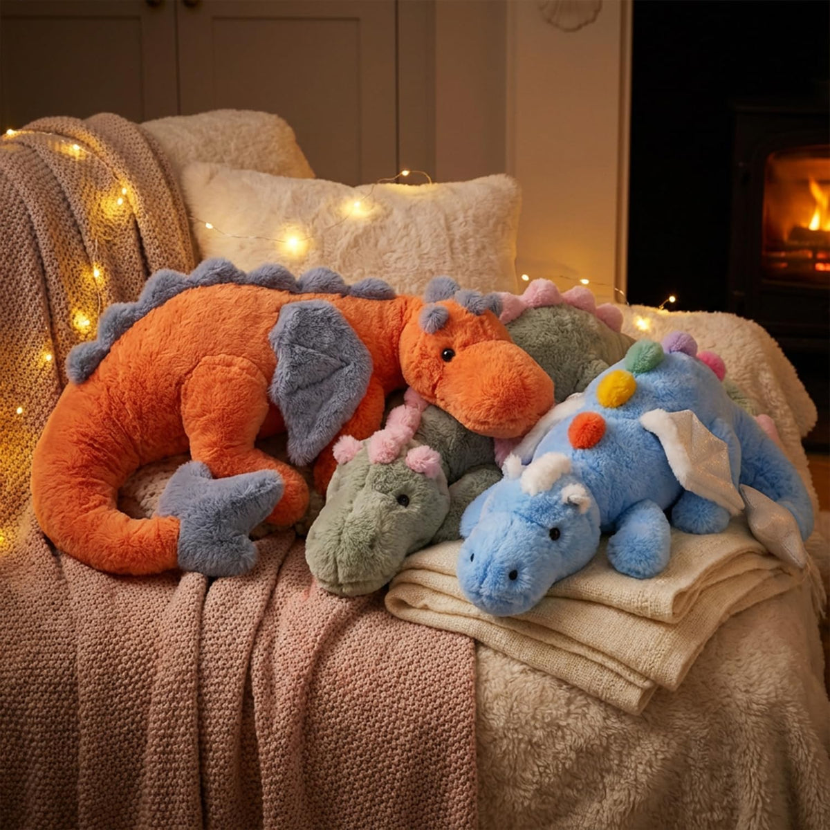 ARELUX - Lindo dragón grande de 50 pulgadas, suave peluche de pterosaurio verde matcha, almohada gigante de dinosaurio mullido con alas rosadas para amigos, miembros de la familia
