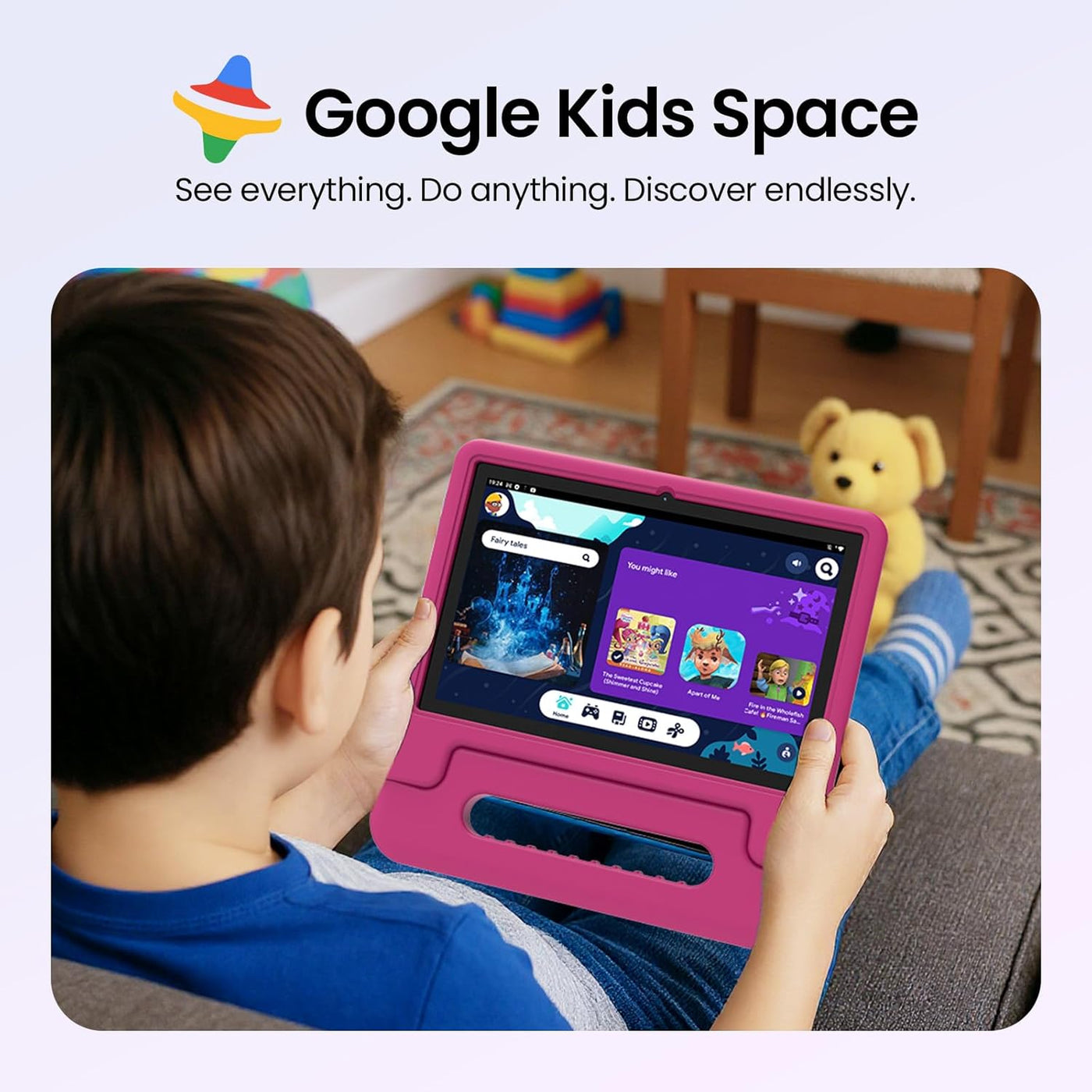 ApoloSignage 2025 Android 15 Tablet para niños, pantalla HD de 10 p...