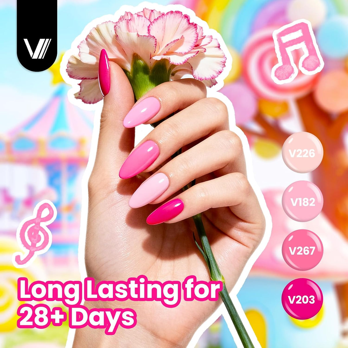 VANREESA Juego de 24 esmaltes de uñas de gel, colores de moda, con...