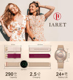 Iaret - Reloj inteligente para mujer, contestar/hacer llamadas, monitor de actividad física de 1.27 pulgadas con monitor de frecuencia cardíaca, sueño, SpO2, reloj inteligente para iPhone Android, más de 110 modos deportivos, elegante reloj para mujer