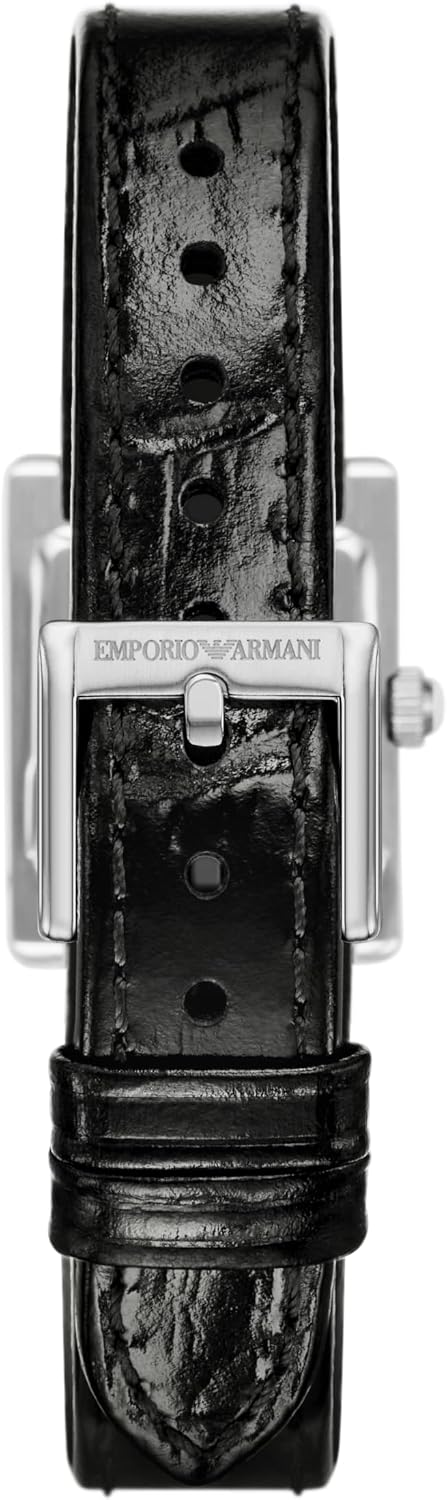 Emporio Armani Reloj rectangular de dos manos; reloj de vestir para mujer
