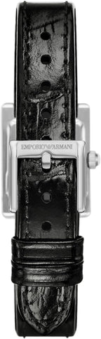 Emporio Armani Reloj rectangular de dos manos; reloj de vestir para mujer