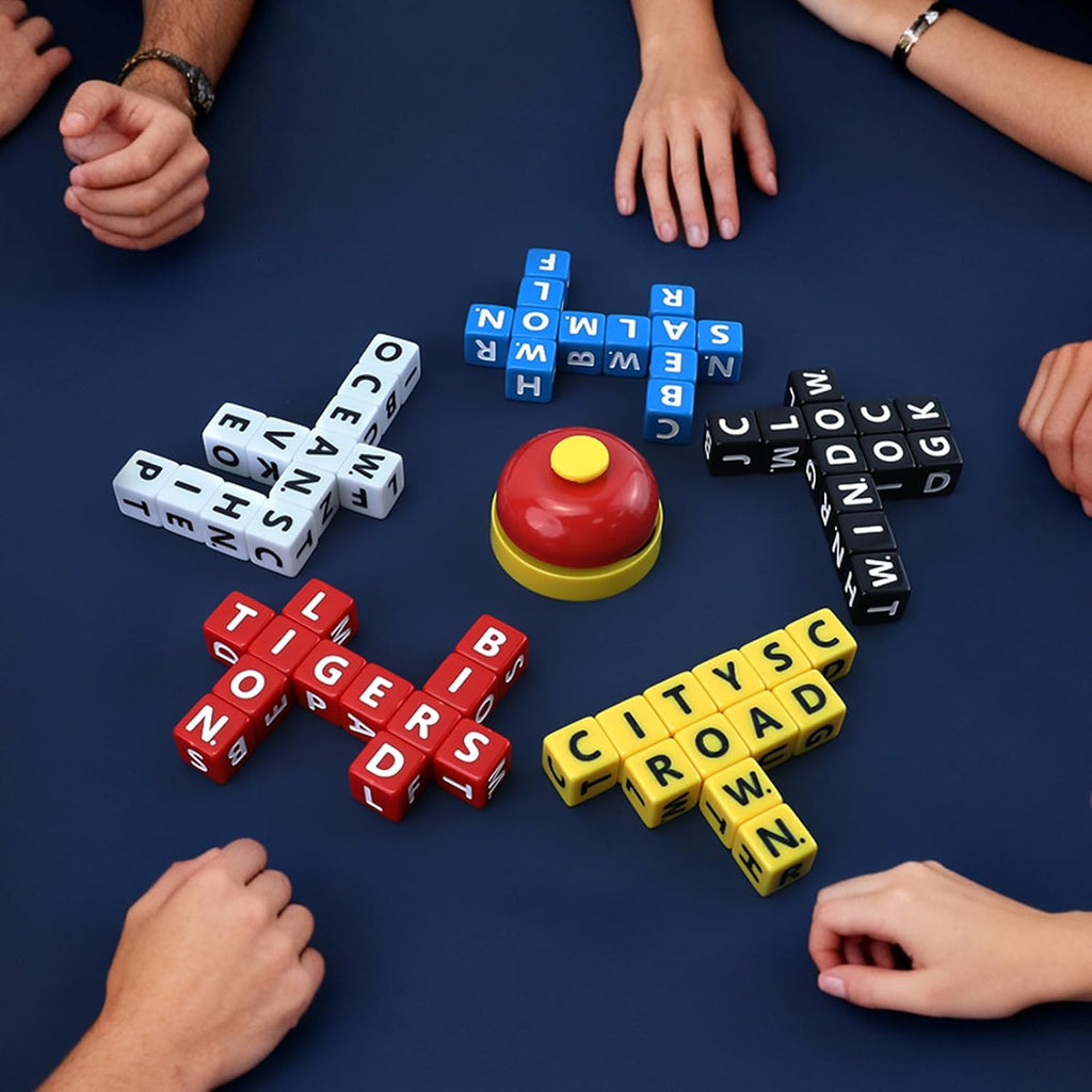 SIXPOINTS Juegos de dados de crucigramas de 60 piezas, juegos de ortografía