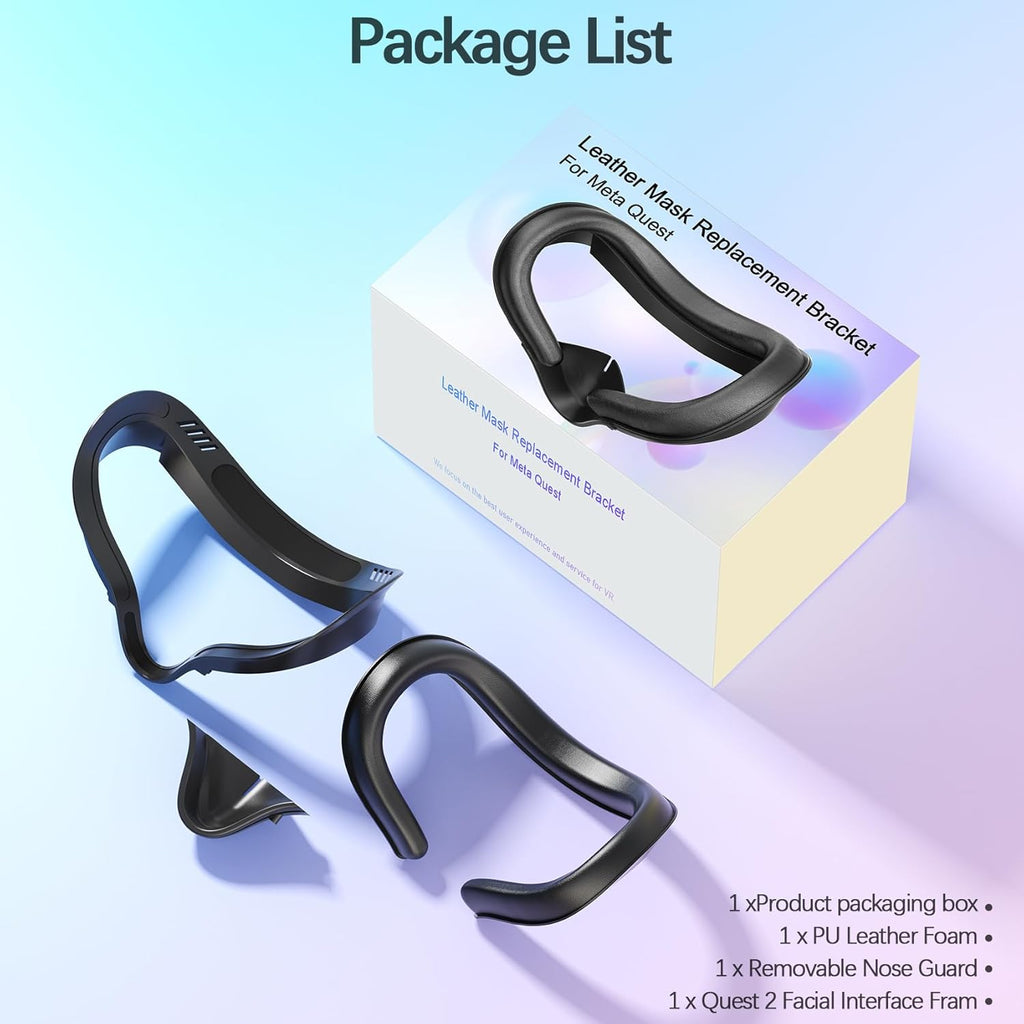 Almohadilla facial de repuesto para Meta Quest 2, espuma y cuero PU para Oculus Quest 2