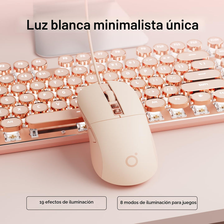 EWEADN Combo de Teclado y Ratón con Cable Estilo Máquina de Escribi...