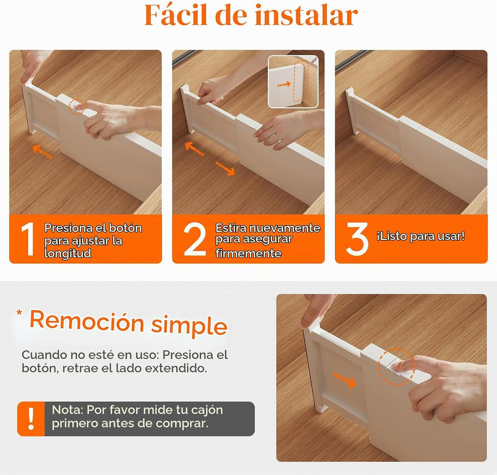 Lifewit Divisores de cajones mejorados de 6 pulgadas de alto